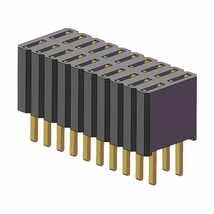 1.27x2.54 মিমি মহিলা শিরোনাম ডাবল সারি 180 ডিগ্রি ডিপ