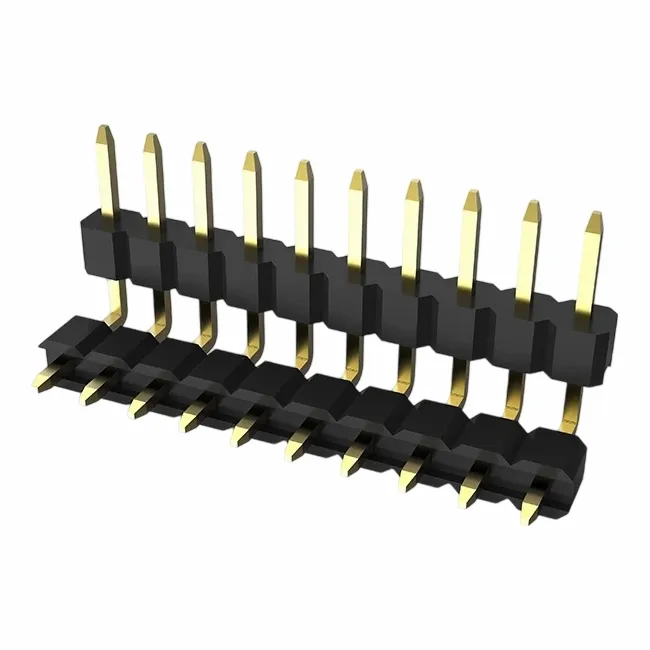 2.0 মিমি পিন শিরোনাম একক সারি ডাবল স্পেসার ডান কোণ ডিপ