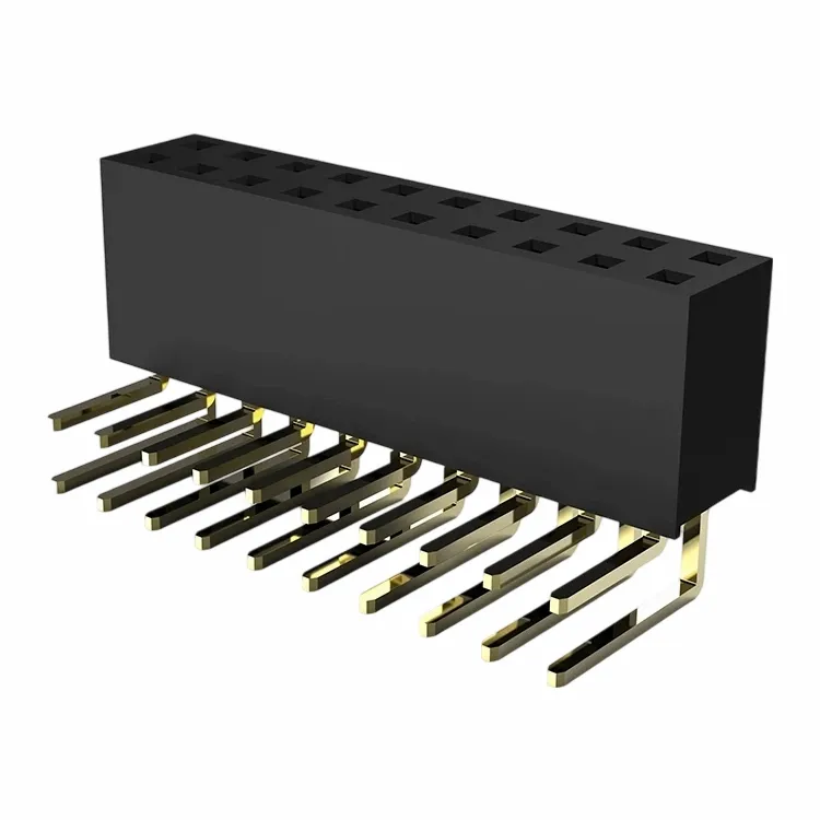 2.54 মিমি মহিলা শিরোনাম ডাবল সারি ডান কোণ ডিপ ওয়াই টাইপ