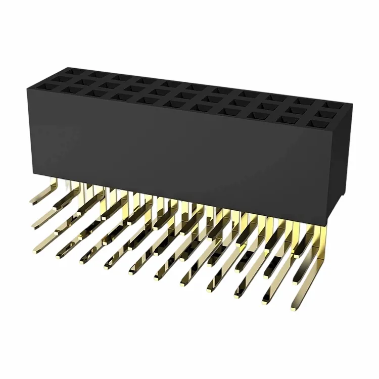 2.54 মিমি মহিলা শিরোনাম ট্রিপল সারি ডান কোণ ডিপ ওয়াই টাইপ